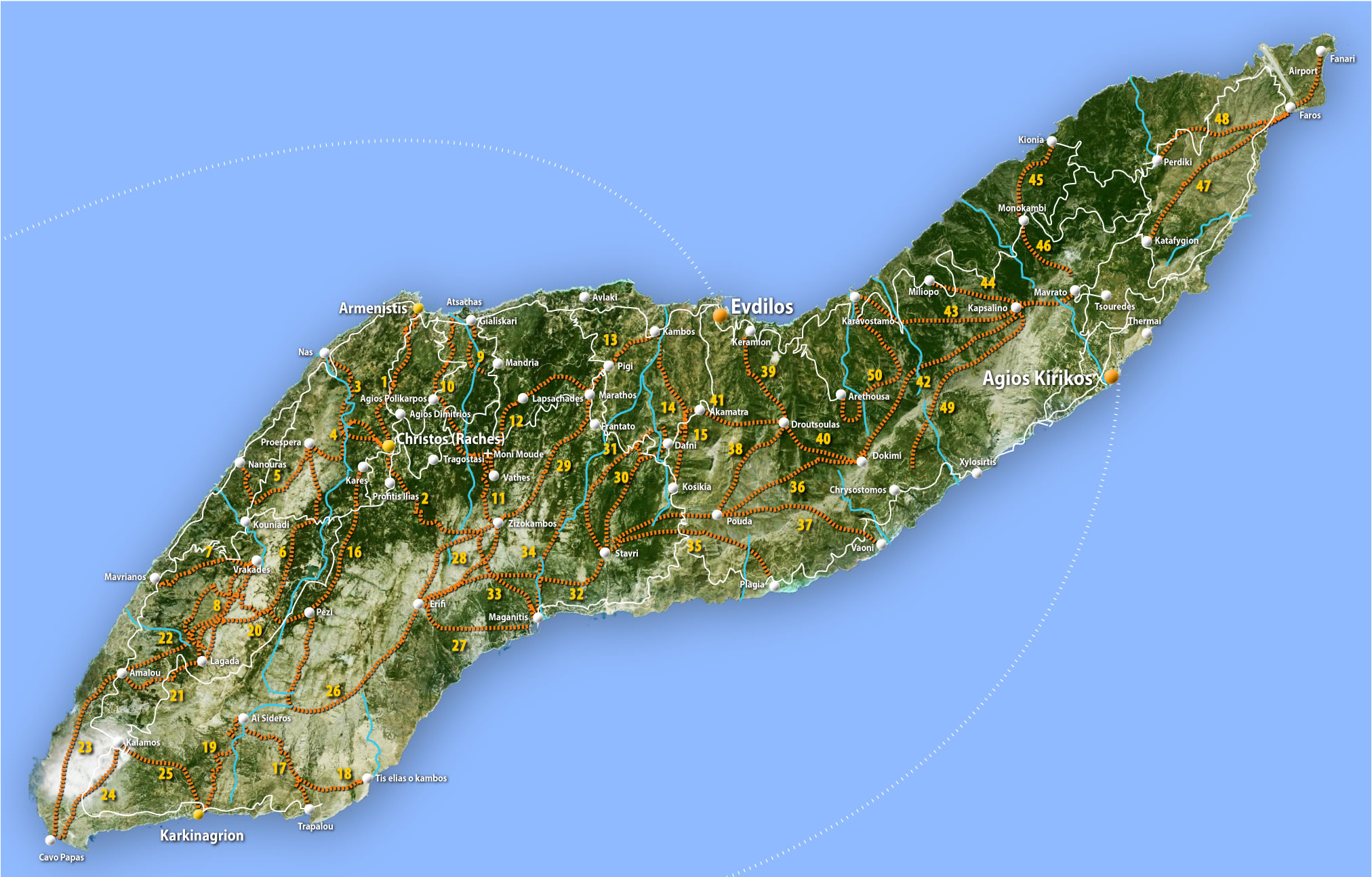 50 hiking trails - clickable map